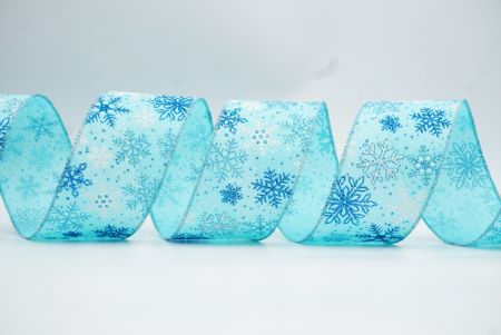 Wstążka Snowflake Shimmer_KF7590GC-12-12_niebieski